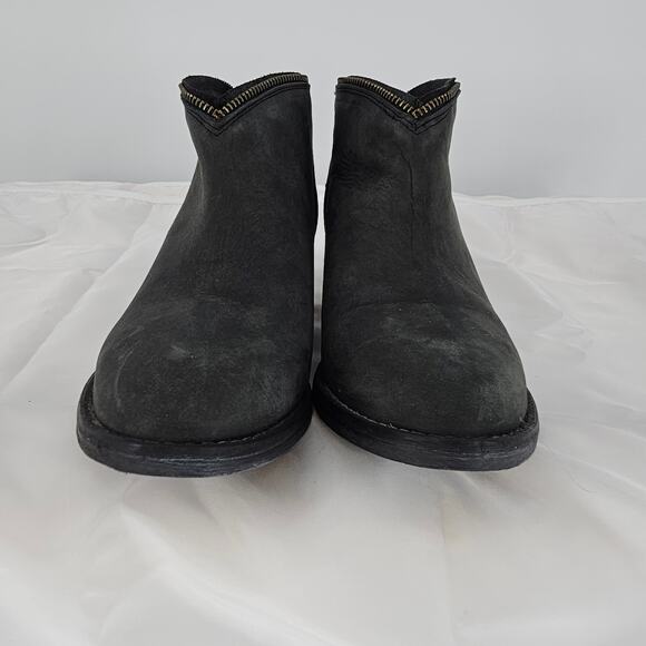 Very Volatile Gray Suede Leather Western Boho Block Heel Zip Ankle Booties 8.5 - Picture 6 of 13